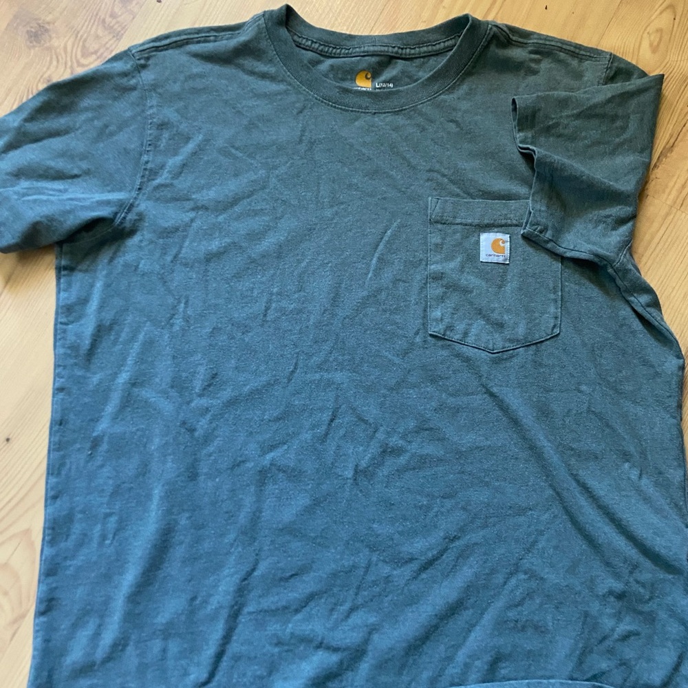Carhartt sage green pocket tee size large